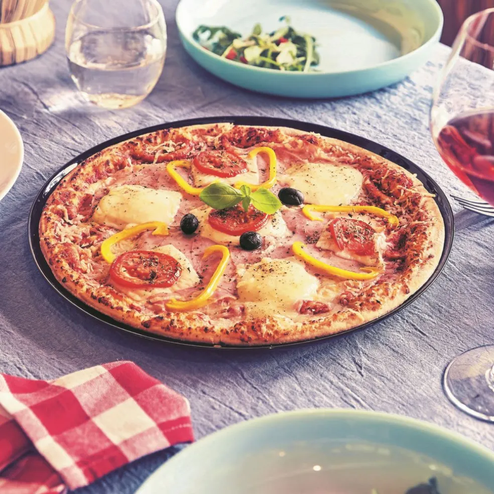 Assiette à pizza noire 32 cm Friend's Time