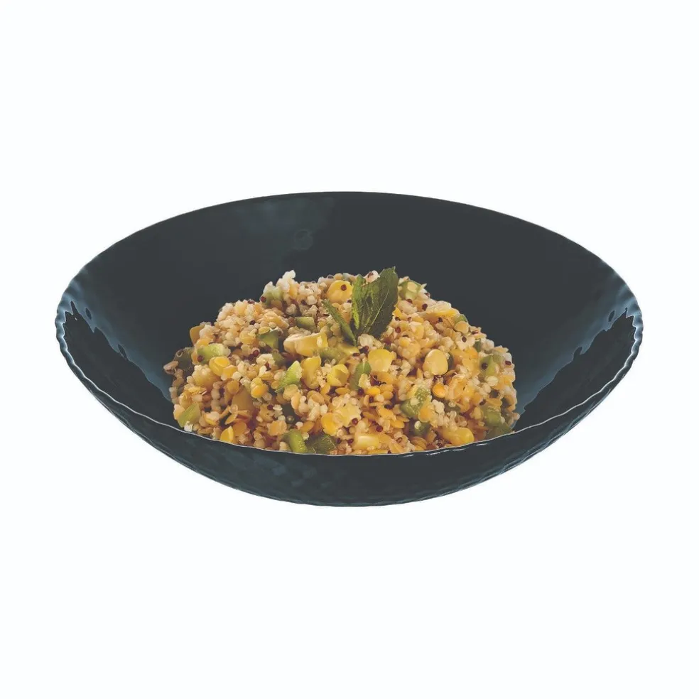 Assiette creuse noire 20 cm Pampille