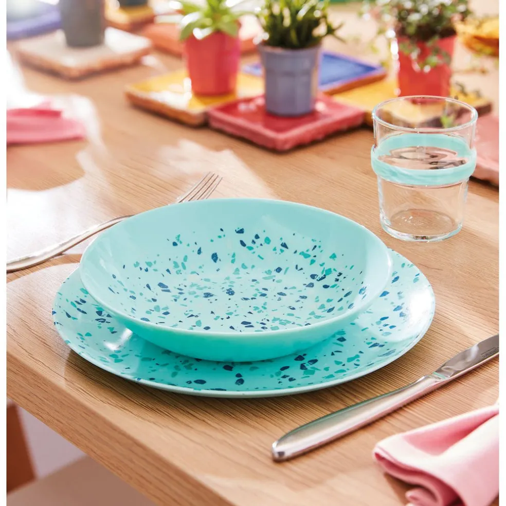 Assiette creuse turquoise 20 cm Venezia