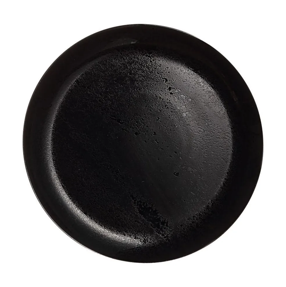 Lot de 6 assiettes plates Diana Noire 25cm
